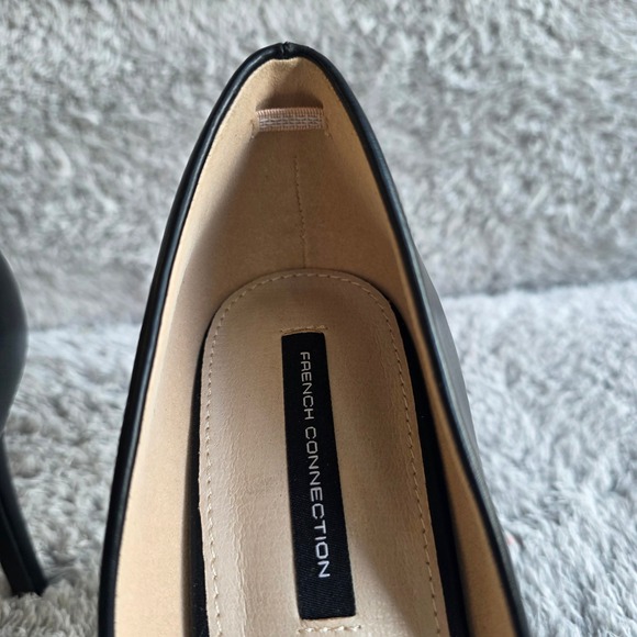 New French Connection Black Pointed Toe Stiletto D'Orsay Heels Size 10 - Picture 3 of 5